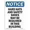Signmission OSHA Notice Sign, Hard Hats And Safety Shoes May, 24in X 18in Rigid Plastic, 18" W, 24" H, Portrait OS-NS-P-1824-V-13280 - alternate 1